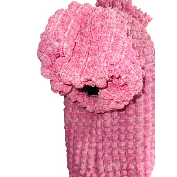 THML Womens Pink Smocked Bubble Poof Sleeve Top S Princess Cottage Core Prairie - Picture 3 of 10